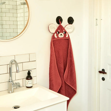 Roommate Badcape Baby Rode Panda koop je bij Babywinkel