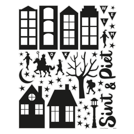 Funny Products Raamstickers Sinterklaas Zwart 50 - Delig koop je bij Babywinkel