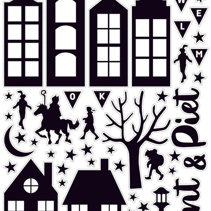 Funny Products Raamstickers Sinterklaas Zwart 50 - Delig koop je bij Babywinkel