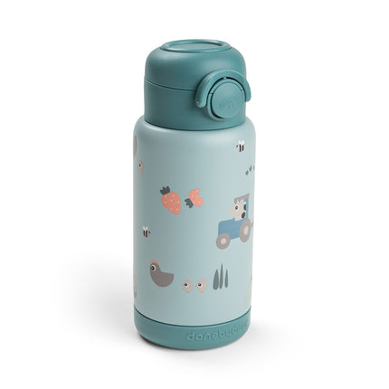 <tc>Done by Deer</tc> Butelka termiczna z rurką Tiny Farm Blue 340 ml