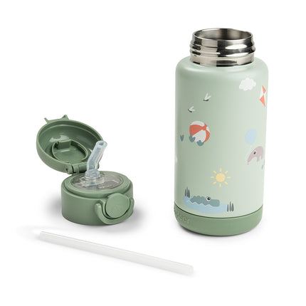 <tc>Done by Deer</tc> Butelka termiczna z słomką Playground Green 340 ml