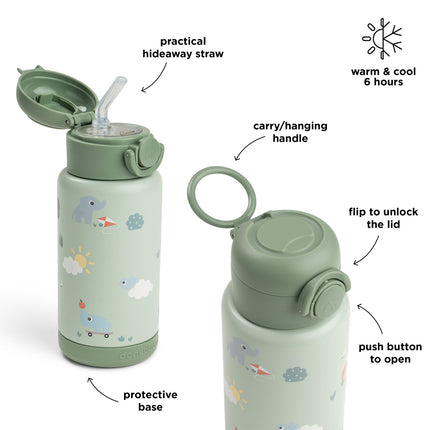 <tc>Done by Deer</tc> Butelka termiczna z słomką Playground Green 340 ml
