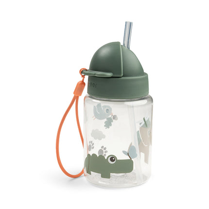 <tc>Done By Deer</tc> Kubek z rurką Tiny Trails Green 280 ml
