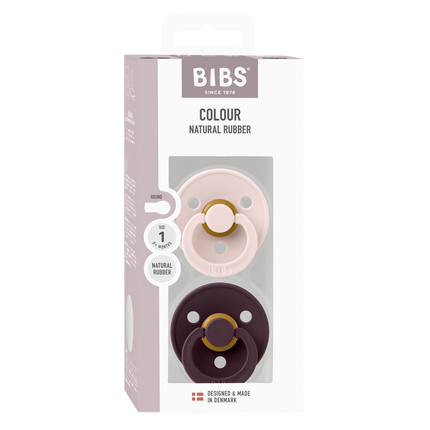 <tc>BIBS</tc> Smoczki Colour 2 PACK Petal/Plum Rozmiar 1