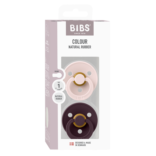 <tc>BIBS</tc> Smoczki Colour 2 PACK Petal/Plum Rozmiar 1