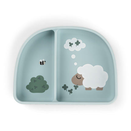 <tc>Done By Deer</tc> &SStick&Stay – miseczka z przegródkami Tiny Farm Blue