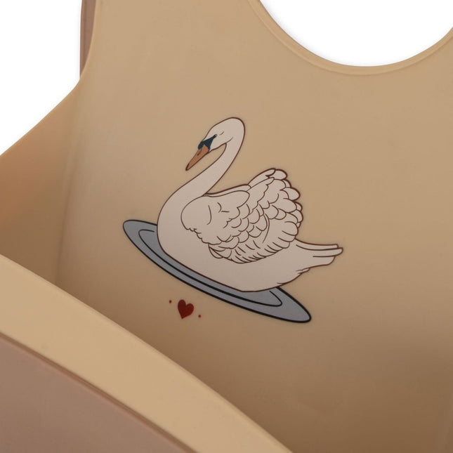 2 PACK SILICONE BIB SWAN Slabbetjes - Babywinkel - 5715404044240