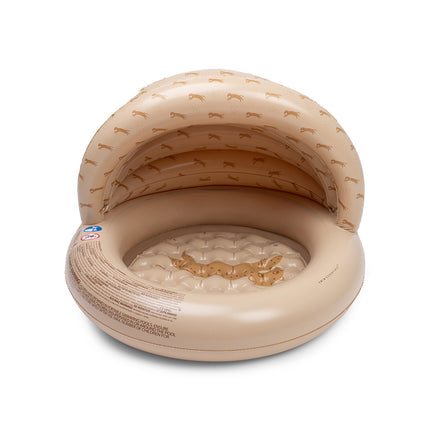 <tc>Swim Essentials</tc> Basen dla dzieci – Beżowy wzór lamparta z zadaszeniem