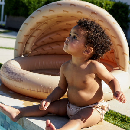 <tc>Swim Essentials</tc> Basen dla dzieci – Beżowy wzór lamparta z zadaszeniem