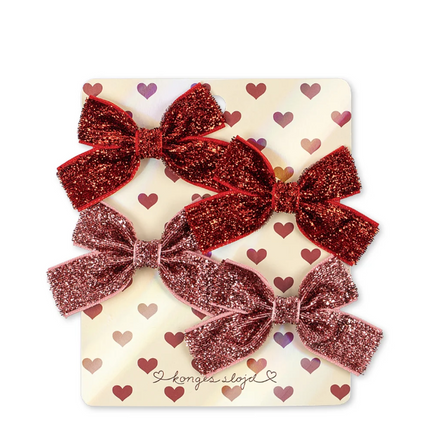 Konges Sløjd Haarspeldje Baby Red / Rose Glitters 4St
