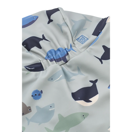 Liewood Zonnehoedje Baby Shark / Dove Blue