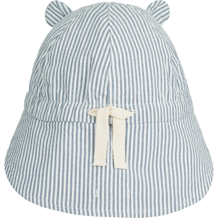 Liewood Zonnehoedje Baby Gorm Omkeerbare Blue Wave / Crème De La Crème