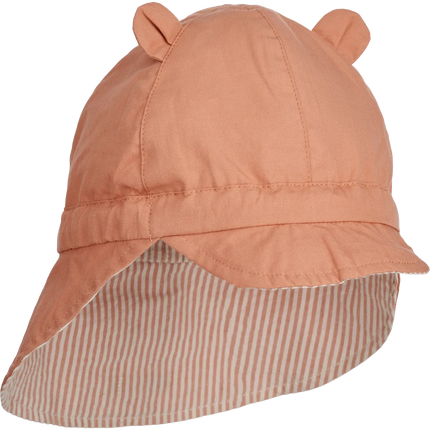 Liewood Zonnehoedje Baby Gorm Omkeerbare Stripe Tuscany Rose / Sandy