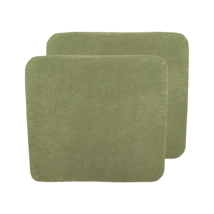 Aankleedkussenhoes 2 - pack badstof Uni - olive green - 85x75cm - Babywinkel - 4054703108224