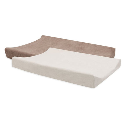 Aankleedkussenhoes Badstof 50x70cm - Milky Coffee/Ivory - 2 Stuks - Babywinkel - 8717329399594