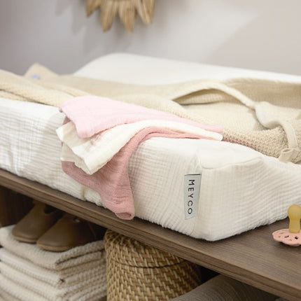 Aankleedkussenhoes pre - washed hydrofiel Uni - natural - 50x70cm - Babywinkel - 4054703400618