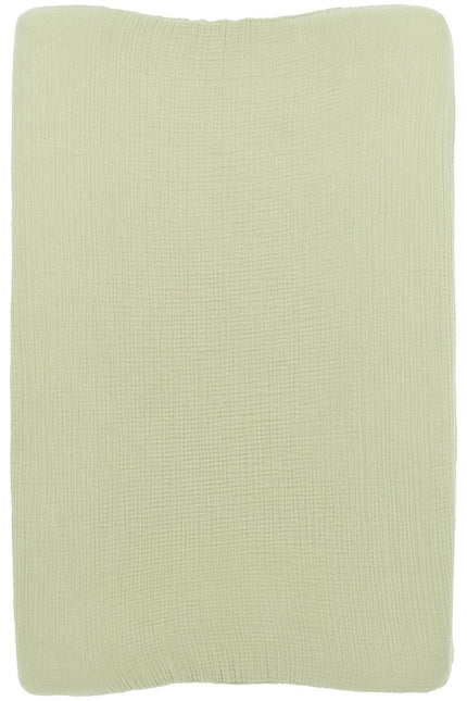 Aankleedkussenhoes pre - washed hydrofiel Uni - soft olive - 50x70cm - Babywinkel - 4054703400014