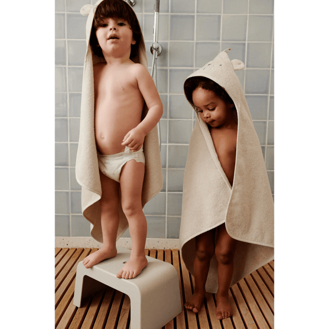 Albert Polarbear Hooded towel Sandy - Babywinkel - 5715493492267