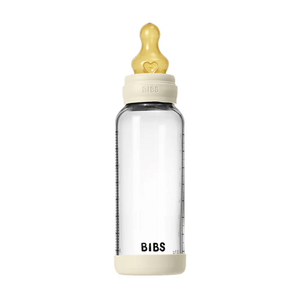 Baby Glass Bottle Set 240ml Latex - Ivory - Babywinkel - 5713795265633