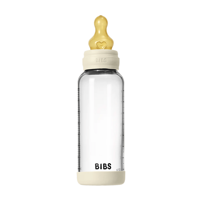 Baby Glass Bottle Set 240ml Latex - Ivory - Babywinkel - 5713795265633