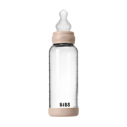 Baby Glass Bottle Set 240ml Silicone - Blush - Babywinkel - 5713795265701