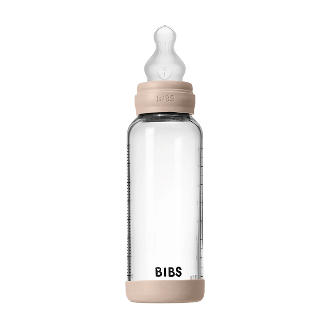 Baby Glass Bottle Set 240ml Silicone - Blush - Babywinkel - 5713795265701