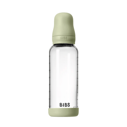 Baby Glass Bottle Set 240ml Silicone - Sage - Babywinkel - 5713795265725