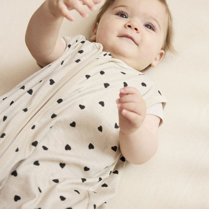 Baby zomerslaapzak Sweet Heart - soft sand/black - Babywinkel - 4054703925173