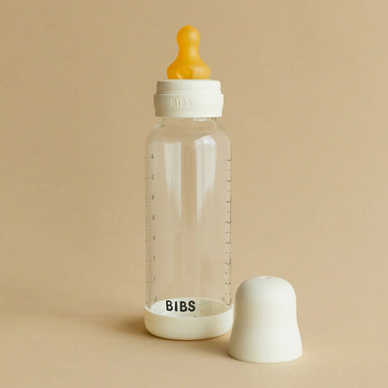 Babyflessenset van glas 120 ml latex - ivoor - Babywinkel - 5713795265596
