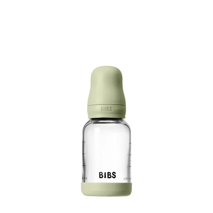 Babyflessenset van glas 120 ml latex - salie - Babywinkel - 5713795265602