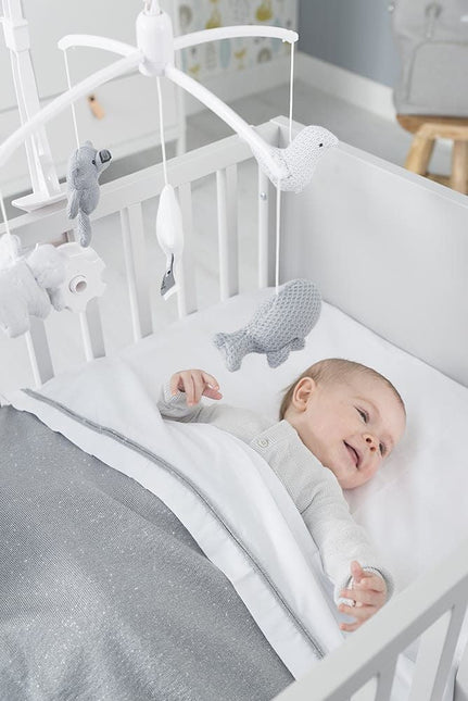 Baby's Only Ledikantdeken Soft Sparkle Melee Zilvergrijs - Baby's Only - Babywinkel - 8719497044092