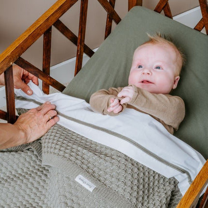 Baby's Only Wieglaken Gebreid Bies Urban Green/Wit - Baby's Only - Babywinkel - 8720512367430