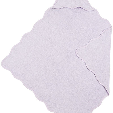 Badcape badstof Wavy - soft lavender - 80x80cm - Babywinkel - 4054703177213