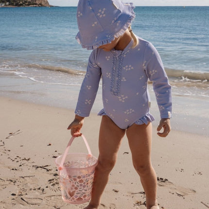 Badpak met lange mouwen en ruches Dreamy Lavender koop je bij Babywinkel