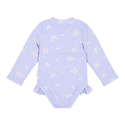 Badpak met lange mouwen en ruches Dreamy Lavender koop je bij Babywinkel