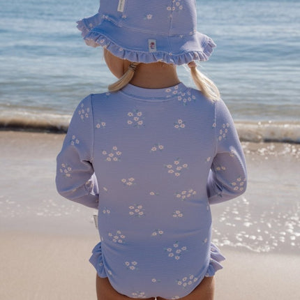 Badpak met lange mouwen en ruches Dreamy Lavender koop je bij Babywinkel