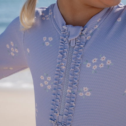 Badpak met lange mouwen en ruches Dreamy Lavender koop je bij Babywinkel