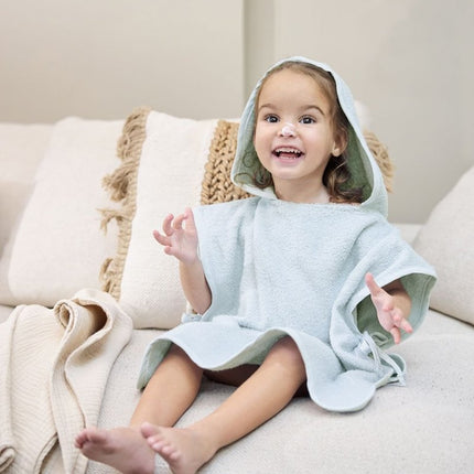 Badponcho badstof Wavy - grey blue - 1 - 3 jaar - Babywinkel - 4054703277111
