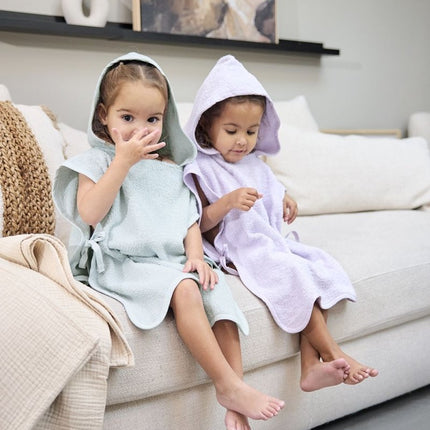 Badponcho badstof Wavy - soft lavender - 1 - 3 jaar - Babywinkel - 4054703277210