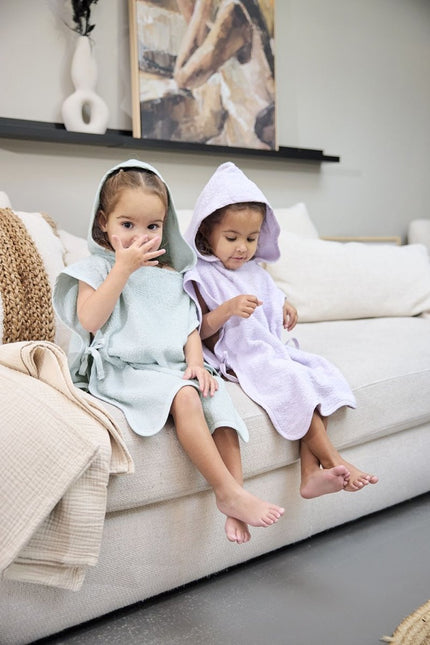 Badponcho badstof Wavy - soft lavender - 1 - 3 jaar - Babywinkel - 4054703277210