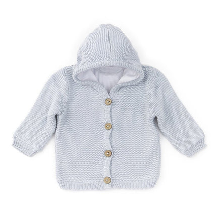 Bamboom Baby Vestje Gebreid Met Capuchon Licht Blauw - Bamboom - Babywinkel - 8053306051629