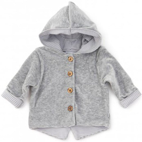 Bamboom Baby Vestje Met Capuchon Velvet Grijs Mele koop je bij Babywinkel