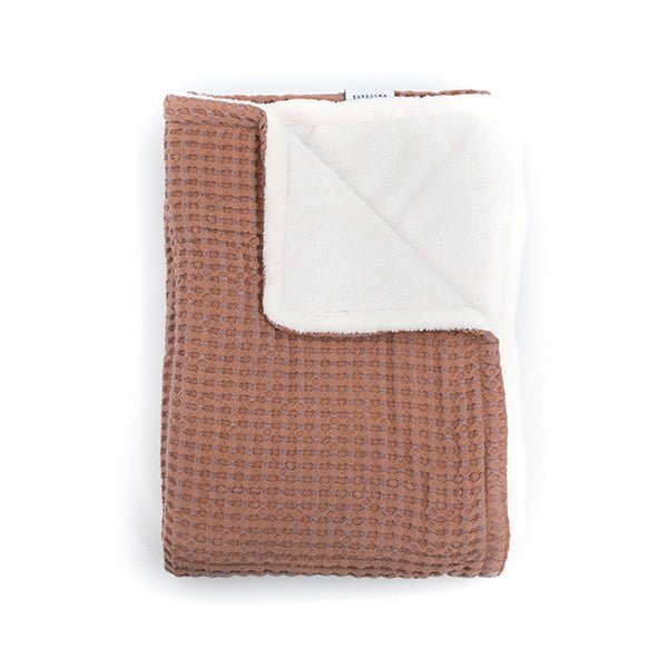 Bamboom Ledikantdeken Waffle Roze 100x140cm koop je bij Babywinkel