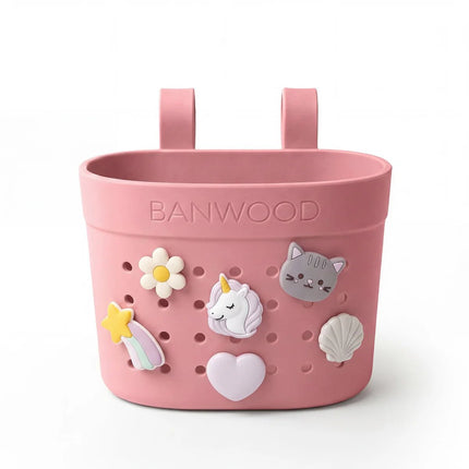 Banwood Kinderstep- en Fietsmandje Pin & Ride Raspberry koop je bij Babywinkel