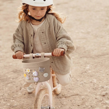 Banwood Kinderstep- en Fietsmandje Pin & Ride Sand koop je bij Babywinkel