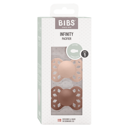 BIBS Speen Maat 1 Silicone Symmetrical Blush/Woodchuck 2st - BIBS - Babywinkel - 5713795243891