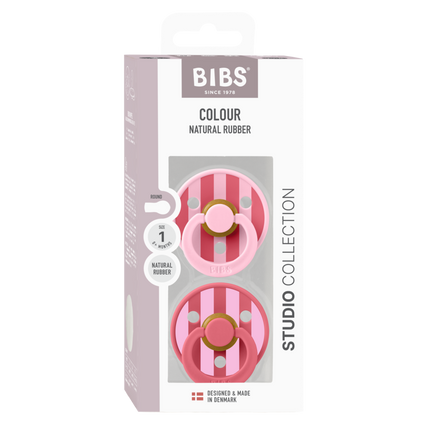 BIBS Speen Maat 1 Studio Colour Block Baby Pink Coral Mix 2St - BIBS - Babywinkel - 5713795267583