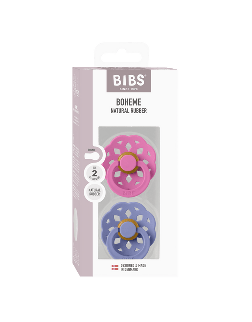 BIBS Spenen Maat 2 BOHEME Bubblegum/Peri 2st koop je bij Babywinkel