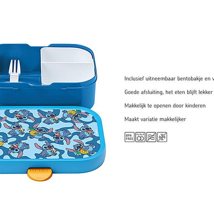 Campus Bento lunchbox met vorkje - Stitch - Babywinkel - 8720294042112