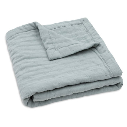 Deken Hydrofiel 75x100cm Jacquard - Sea Green - GOTS - Babywinkel - 8717329393516